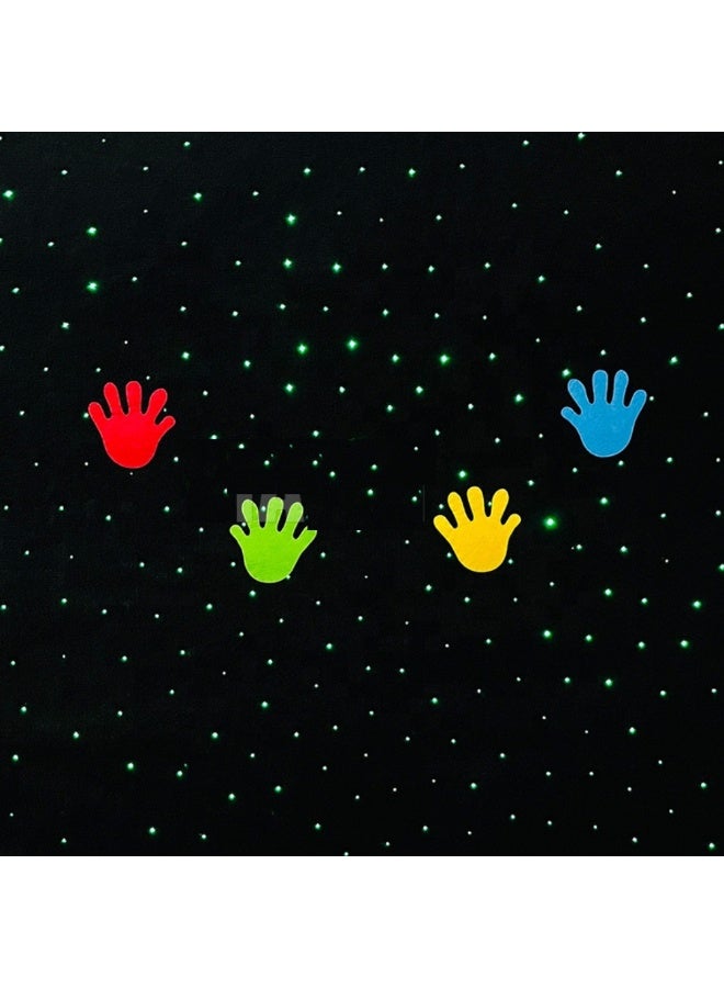 SnuzzleMart Interactive Starry Fiber Optic Sensory Mat – 1.2m Light-Up Carpet with 4 Handprint Sensor Buttons & 300 Points of Light - Image 1
